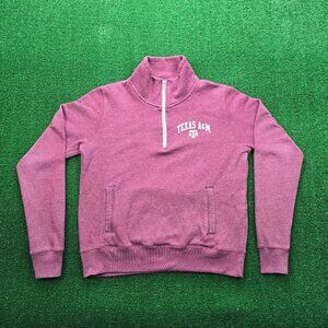 Texas A&M Aggies Sweater Womens Small Red 1/4 Zip Pullover‎ College Football